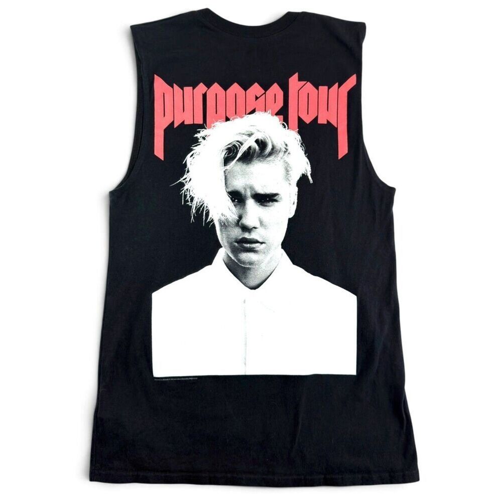 justin bieber purpose tour justin forever sleeveless tank top black size small